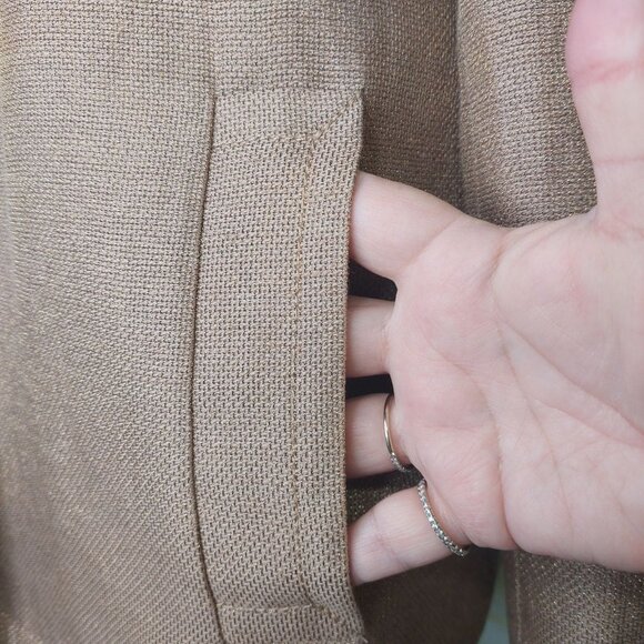 Talbots Women's Beige Metallic Thread Linen Blend Jacket Size 12 Chic~Classy - Picture 8 of 12